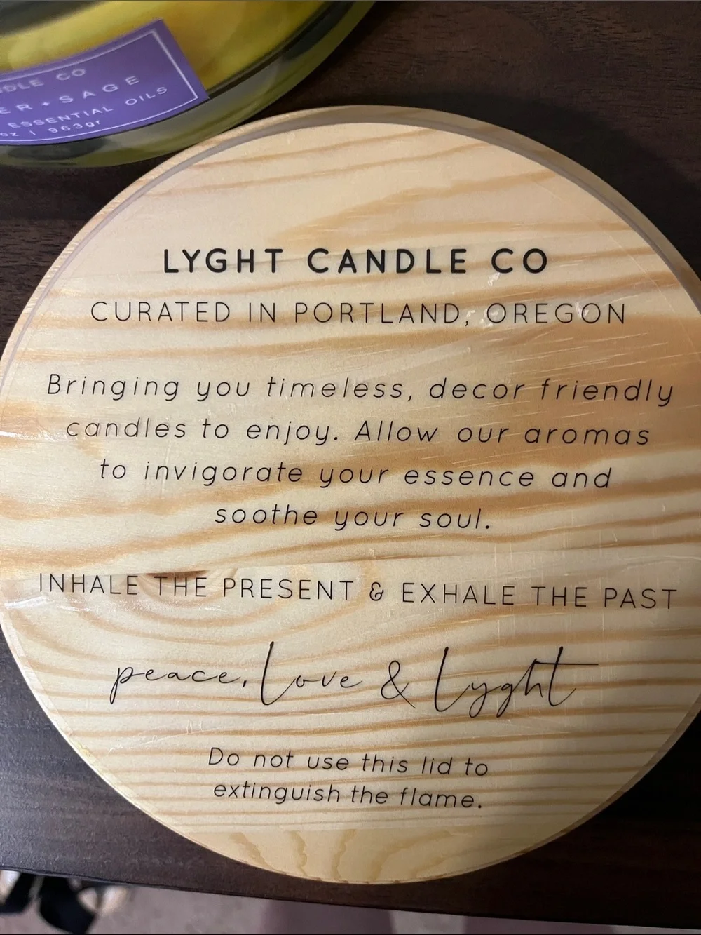 Lyght Candle Co lavender sage